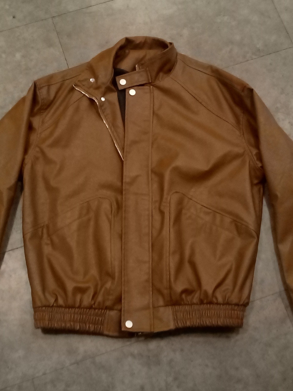 Classic Tan Bomber Leather Jacket